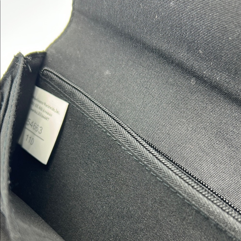 Women's Trifold Wallet Clutch Black with Silver & Stitch Details Casual - Picture 12 of 13